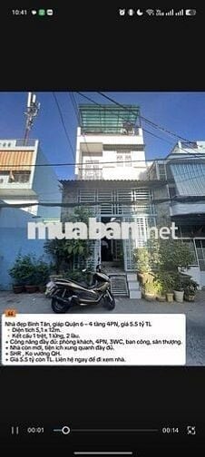 📍Nhà đẹp Bình Tân Giáp Tân Phú , 5phút – 🏡4 tầng 4PN, giá 5.5 tỷ TL 🔸