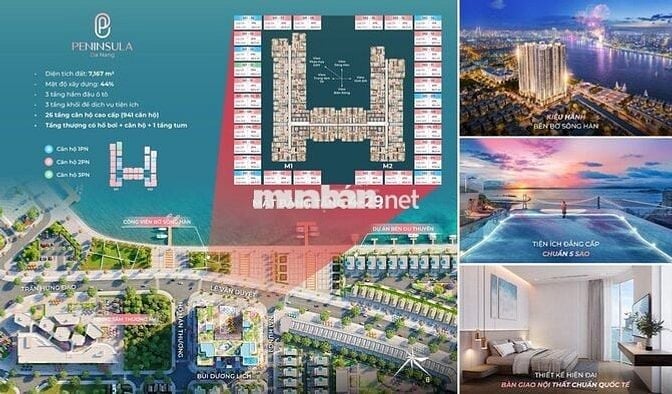 Chính chủ cần bán căn hộ góc 2PN tầng 28 - 96m2 - PENINSULA SÔNG HÀN