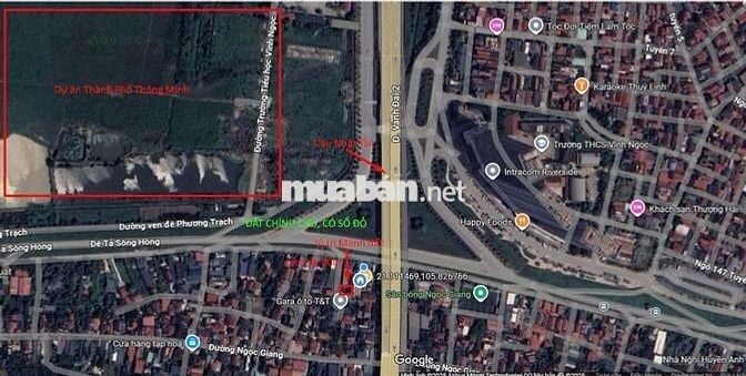 50m2 Đất sổ đỏ, nở hậu ở Đê sát Cầu Nhật Tân Đông Anh