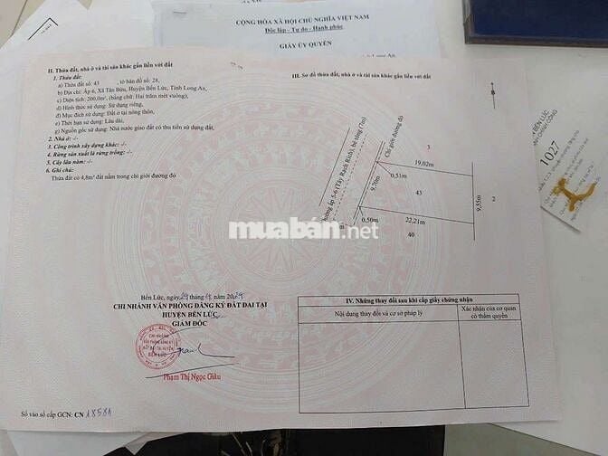 CẦN BÁN 2 LÔ ĐẤT MẶT TIỀN, FULL THỔ CƯ.