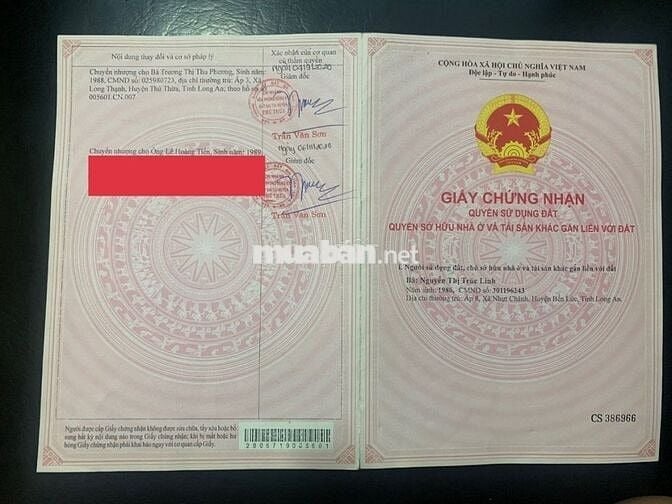 Chính chủ, Đất thổ cư 100%, gần KCN, QL1A, cao tốc, giá chỉ 6,3tr /m2