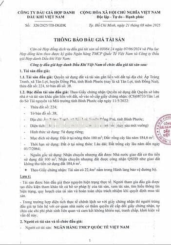 BĐS tại xã Tân Lợi, Đồng Phú, Bình Phước (nay là xã Tân Lợi, Đồng Nai)