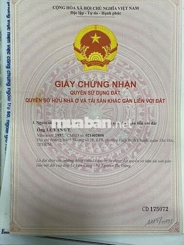 Nhà mặt tiền số 5 đường 38, Hiệp Bình Chánh