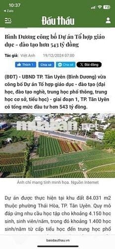 Đất 636 m2,Tân Mỹ,Thái Hoà,Tân Uyên
