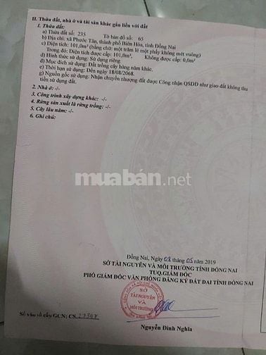 BÁN ĐẤT TẠI PHƯỚC TÂN - BIÊN HÒA