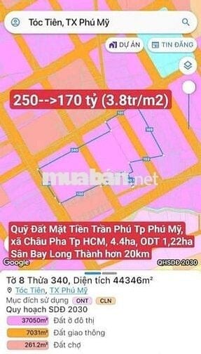 Mặt Tiền Trần Phú, Tóc Tiên, Tp. Phú Mỹ, BRVT -  Xã Châu Pha Tp HCM