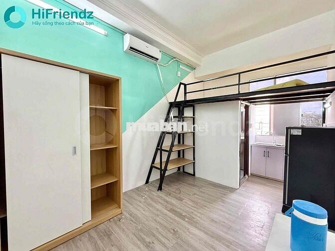 Cho thuê căn hộ gác có nội thất có cửa sổ - thang máy - gần ueh q10
