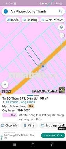 1/ LÔ HỔ ĐƯỜNG CÂY XĂNG DUY PHƯƠNG, ẤP 8 AN PHƯỚC LONG THÀNH