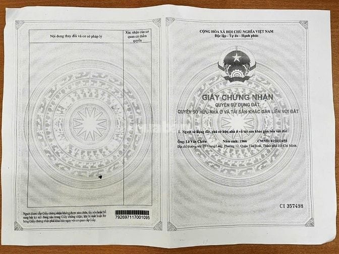 Bán Nhà : 39 Trung Lang - P.12 - Q.Tân Bình - Tp.HCM ( trệt, 2 lầu )