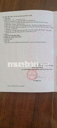 Bán đất thổ cư, lộ Thống Nhất, kế bên chợ Phường 7,  diện tích 122m2