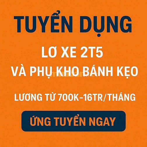 Bình dương tuyển bốc xếp giao hàng 700k, tuyển lái xe b2,c,d siêu thị