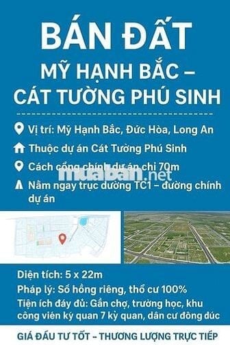 BÁN ĐẤT MẶT TIỀN ĐƯỜNG DỰ ÁN CÁT TƯỜNG PHÚ SINH