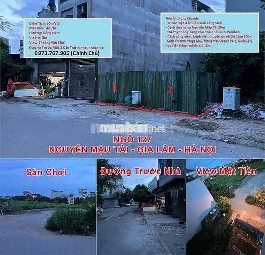 [CHÍNH CHỦ] BÁN ĐẤT TĐC 60m² - NGUYỄN MẬU TÀI VIEW THOÁNG CÔNG VIÊN
