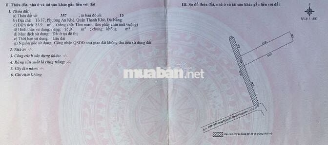 Đất nền tại Kiệt 3m Nguyễn Phước Nguyên,An Khê, Thanh Khê, Đà Nẵng