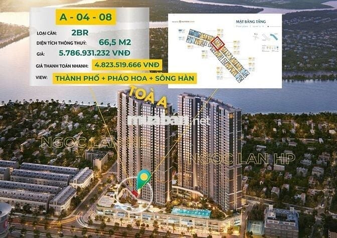 4,8 TỶ - CĂN 2PN MASTERI ĐÀ NẴNG – BÀN GIAO LUXURY , HỖ TRỢ VAY 70%