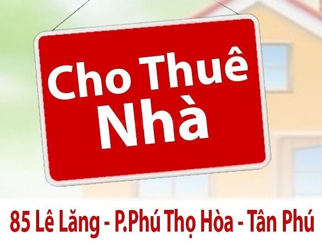 Cho Thuê Nhà MT Nguyên Căn: 85 Lê Lăng - P.Phú Thọ Hòa - Tân Phú