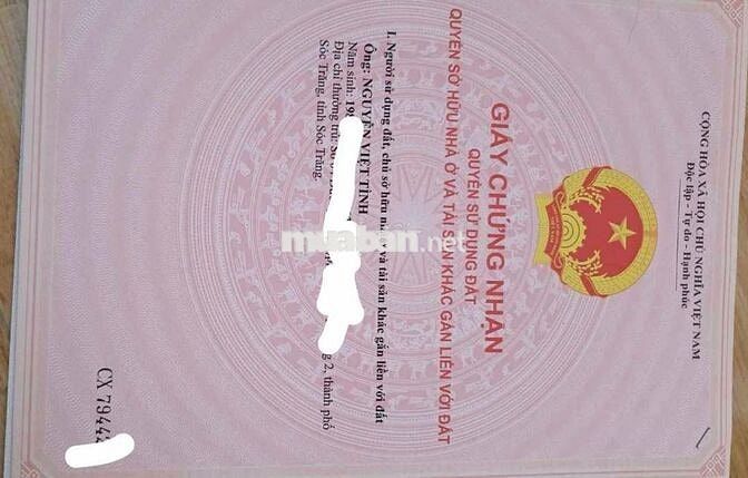 Bán đất Phường 5,ST, 1,5 tỷ, 727,7m2, mặt tiền 8m, pháp lý đầy đủ