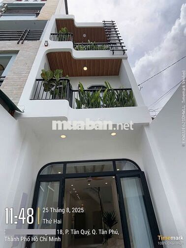 Bán gấp 3 tầng -Tân Quý-Tân Phú-hẻm 4m thông-DTSD 130m2-Giá 6.8 tỷ(TL)