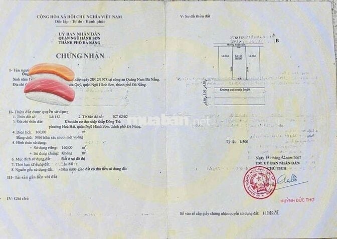 Đất trung tâm Làng Đại Học Đà Nẵng (8x20)