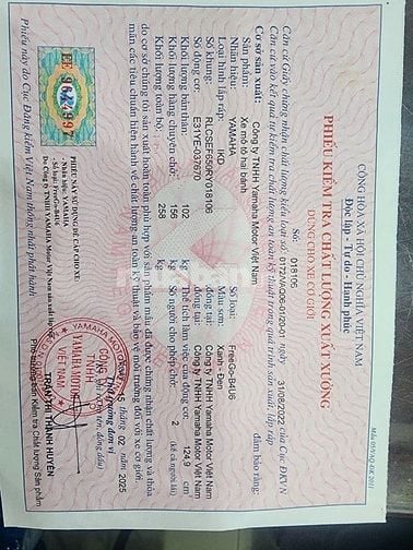 Tìm ""đăng ký kiểm tra chất lượng xuất xưởng"" bị đánh rơi trên đường