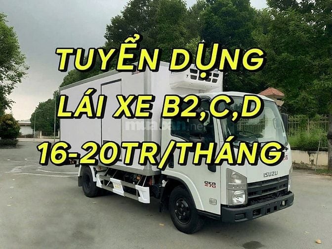 Bình Phước=>Tuyển Phụ Xe Lái Xe B2,C,D Giao Hàng Chuỗi Siêu Thị 20TR