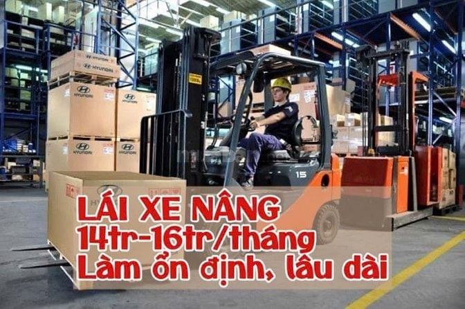 HCM TUYỂN TÀI XẾ XE NÂNG Ở KHO KCN |14TR-16TR/THÁNG| BAO ĂN Ở