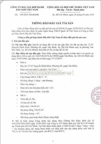 Đất BĐS tại phường Tân Sơn Nhất, TP.HCM