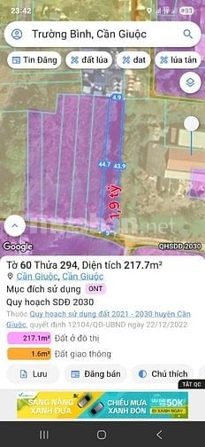 Bán 6 lô đất thổ, hẻm XH, cách QL50, 70m, thị trấn Cần Giuộc, LA