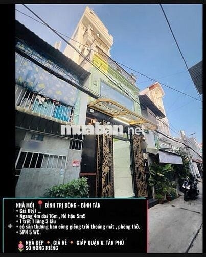 🏡MẶT TIỀN VỪA Ở VỪA KINH DOANH - 4x16m , 5 phòng ngủ , hơn 6tỷ xíu💘💘