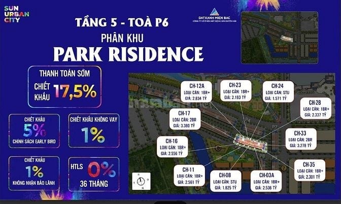 Trực tiếp từ cđt - park residence thuộc sun urban - chỉ từ 400 triệu