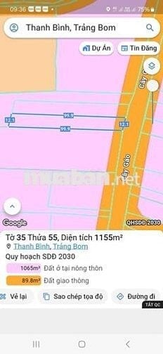 Bán lô đất sào mặt tiền nguyễn hoàng tại cây gáo