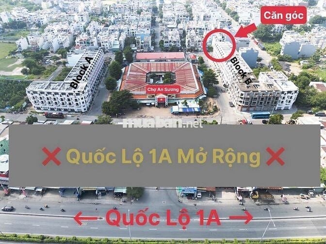 Còn *** 1 căn góc ngay đối diện chợ An Sương, Quận 12, Tp HCM.