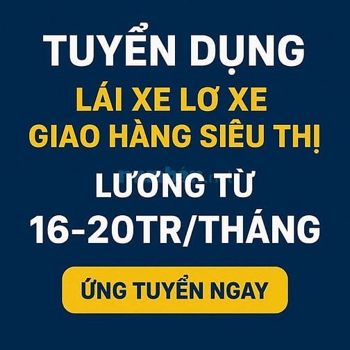 TUYỂN PHỤ XE LÁI XE B2,C,D GIAO HÀNH NGOẠI THÀNH | CA 8-9 TIẾNG | 20TR