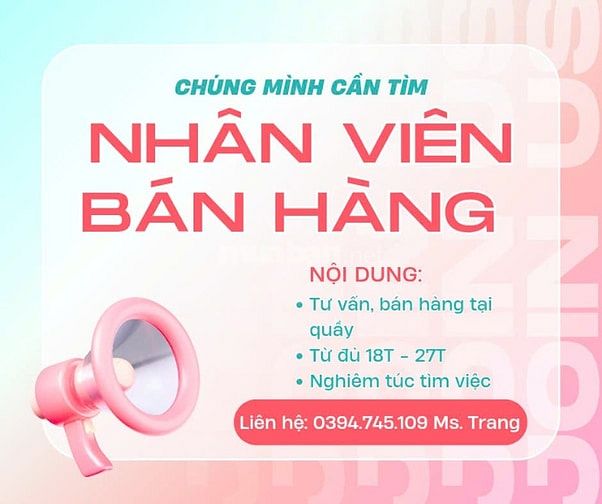 Việc làm thời vụ ở quận Gò Vấp - Không yêu cầu kinh nghiệm 