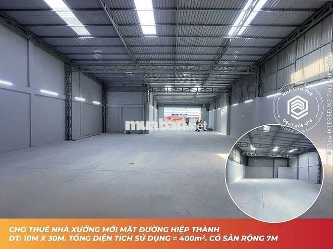Cho Thuê Xưởng Mới Mặt Đường Hiệp Thành Quận 12