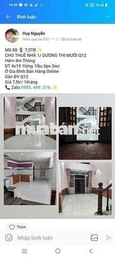 Nhà Mặt Tiền Hẻm Thông 4x18 1lửng 1lầu 3pn 3wc