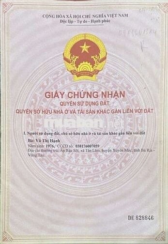 CẦN BÁN 1670M2 ĐẤT BÀU LÂM, XUYÊN MỘC, BRVT