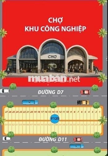 Đất Ở 150m2  khu dân cư 5F đường D7 khu công nghiệp Bàu Bàng TP hcm