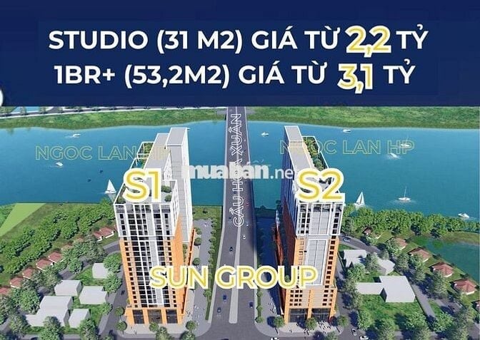 GIÁ TỪ 2,2 TỶ - SUN SPANA - SUN GROUP BÁN 2 TOÀ NHÀ BÊN CẦU HOÀ XUÂN