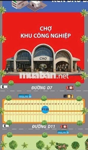 Đất đối diện cổng chợ KCN Bàu Bàng- Bình Dương