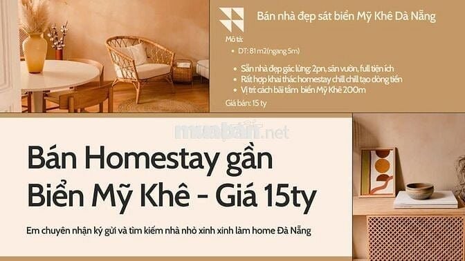 BÁN NHÀ ĐẸP SÁT NGUYỄN VĂN THOẠI - 200M TỚI BIỂN - GIÁ 15TY TL
