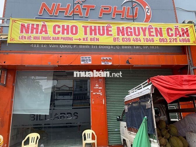 MẶT TIỀN 411 LÊ VĂN QUỚI THÔNG HẺM 413 CHO THUÊ CHÍNH CHỦ