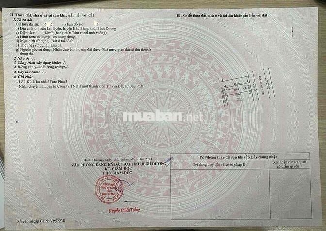 Em bán đất về quê. Ngay TTHC Bàu bàng, cách QL 13 500m