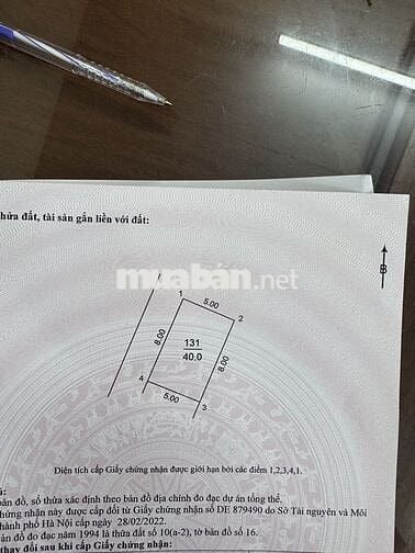 LÔ GÓC 40m² 3MẶT THOÁNG, VUÔNG ĐẸP, GIÁ HỜI.