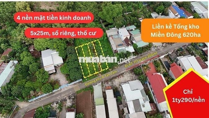 4 nền F0 MT kinh doanh trung tâm Xã Đồi 61, liền kề KCN và Tổng kho
