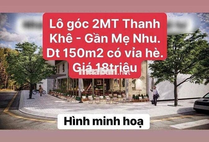 Cho thuê mặt bằng lô góc 2MT Thanh Khê