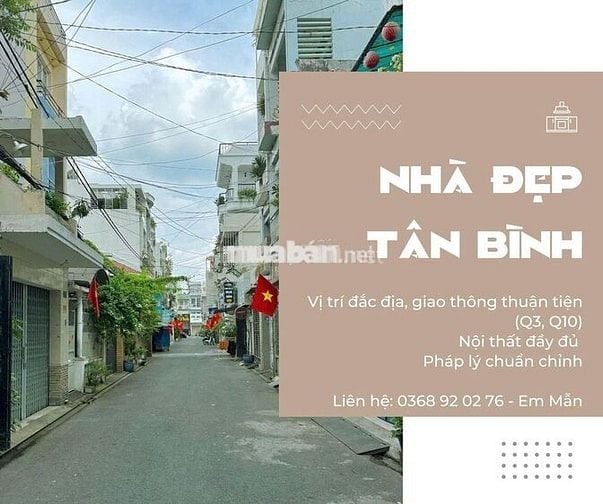 Sát mặt tiền Lê Văn Sỹ, 39m2, 2 tầng, full nội thất