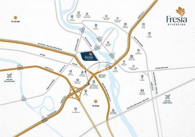 Tháp R3 Fresia Riverside căn 2PN+1WC 51,5m2 giá 1,8-2 tỷ/căn View sông