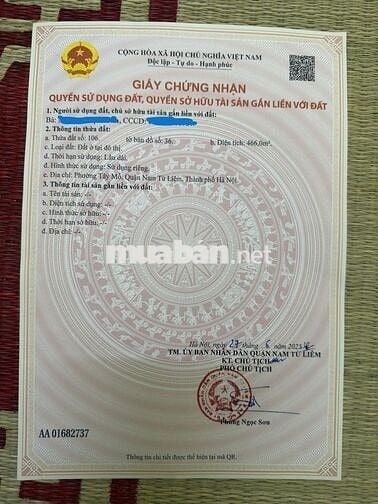 Đất thổ cư TDP Phú Thứ, ngõ 27 đường Tây Mỗ