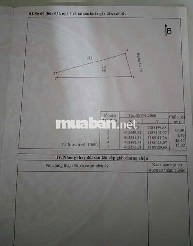 Cần bán đất 446m2 mặt tiền đường Hùng Vương, Long Thọ
